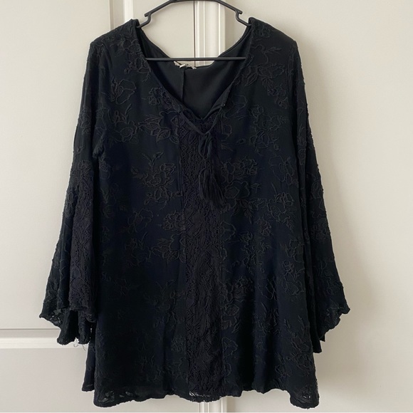 Umgee USA Women’s Black Lace Dress Small Gothic Grunge Renfair Lagen Whimsigoth - Picture 2 of 7